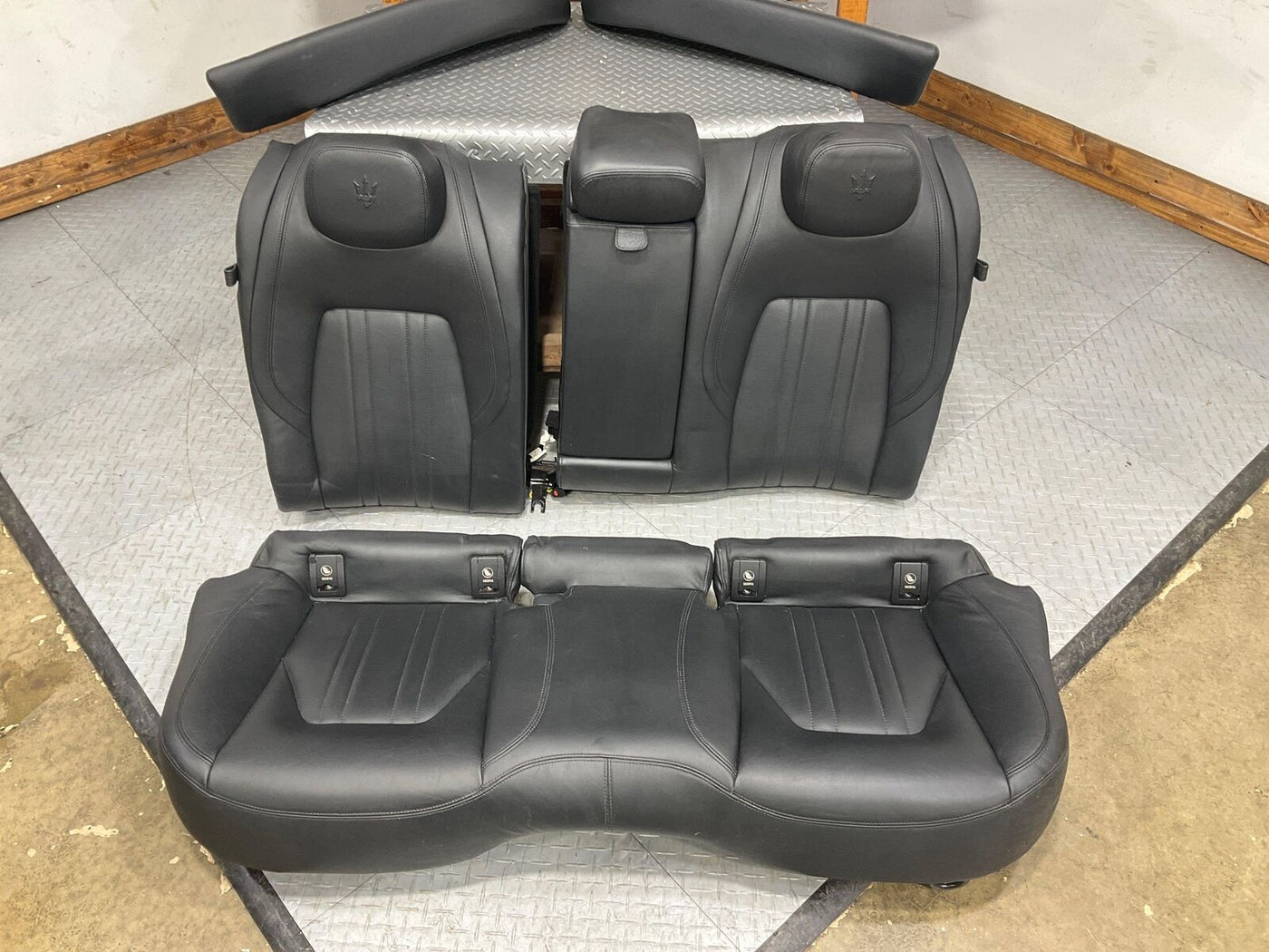 14-17 Maserati Ghibli Leather Power Seat Set Front&Rear (Black) Tested See Notes