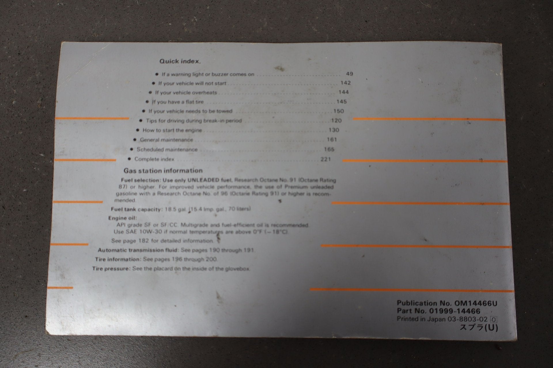 1988 Toyota Supra OEM Owners Manual W/Plastic Storage Pouch – J