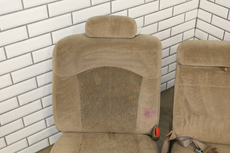 01-02 Chevrolet Silverado GMC Sierra 2500/3500 Crew Cab Cloth Seat Set Tan Bench