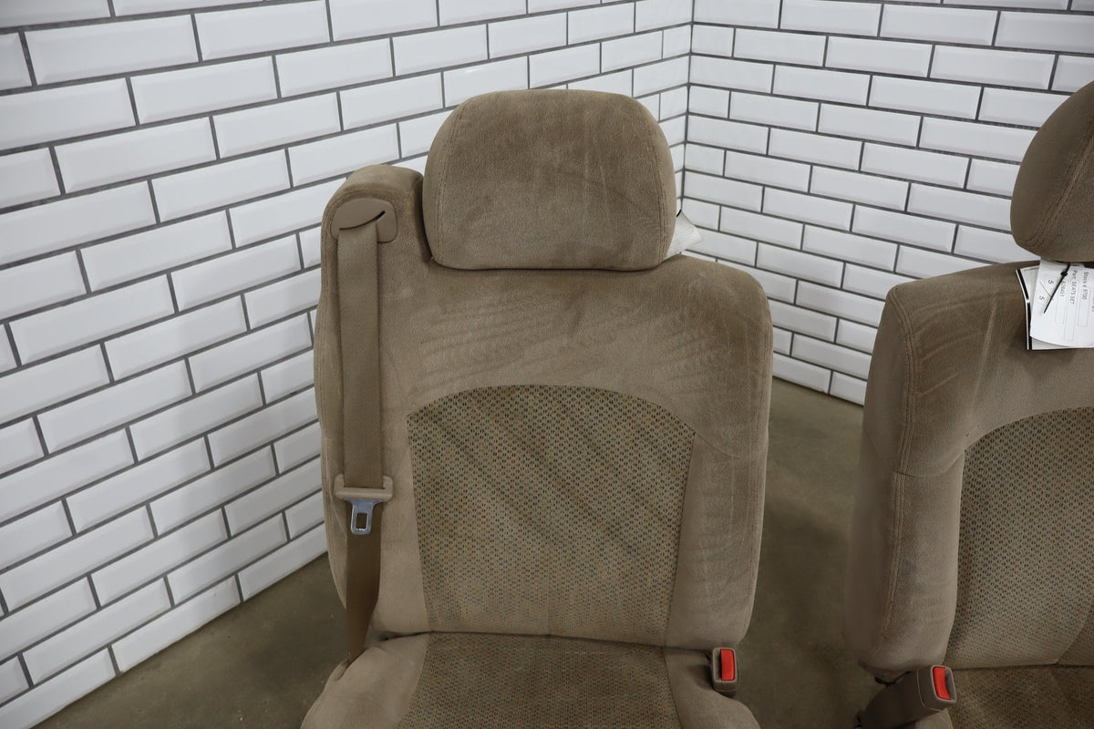 01-02 Chevrolet Silverado GMC Sierra 2500/3500 Crew Cab Cloth Seat Set Tan Bench