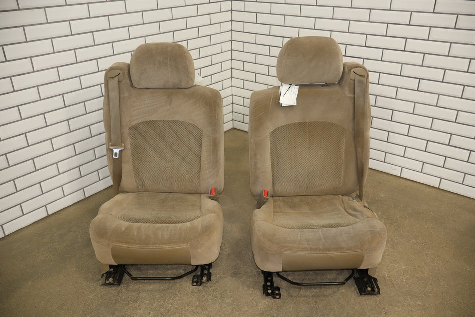 01-02 Chevrolet Silverado GMC Sierra 2500/3500 Crew Cab Cloth Seat Set Tan Bench