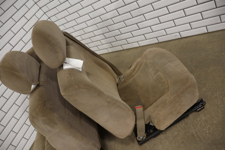 01-02 Chevrolet Silverado GMC Sierra 2500/3500 Crew Cab Cloth Seat Set Tan Bench