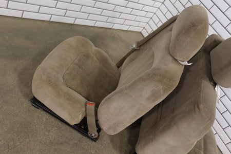 01-02 Chevrolet Silverado GMC Sierra 2500/3500 Crew Cab Cloth Seat Set Tan Bench