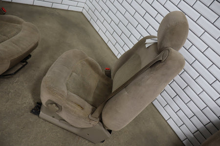 01-02 Chevrolet Silverado GMC Sierra 2500/3500 Crew Cab Cloth Seat Set Tan Bench