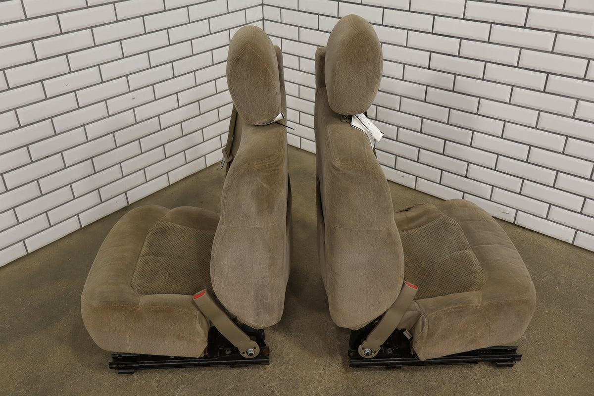 01-02 Chevrolet Silverado GMC Sierra 2500/3500 Crew Cab Cloth Seat Set Tan Bench