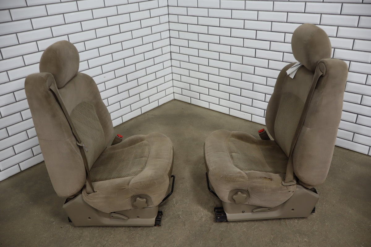 01-02 Chevrolet Silverado GMC Sierra 2500/3500 Crew Cab Cloth Seat Set Tan Bench