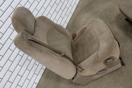 01-02 Chevrolet Silverado GMC Sierra 2500/3500 Crew Cab Cloth Seat Set Tan Bench