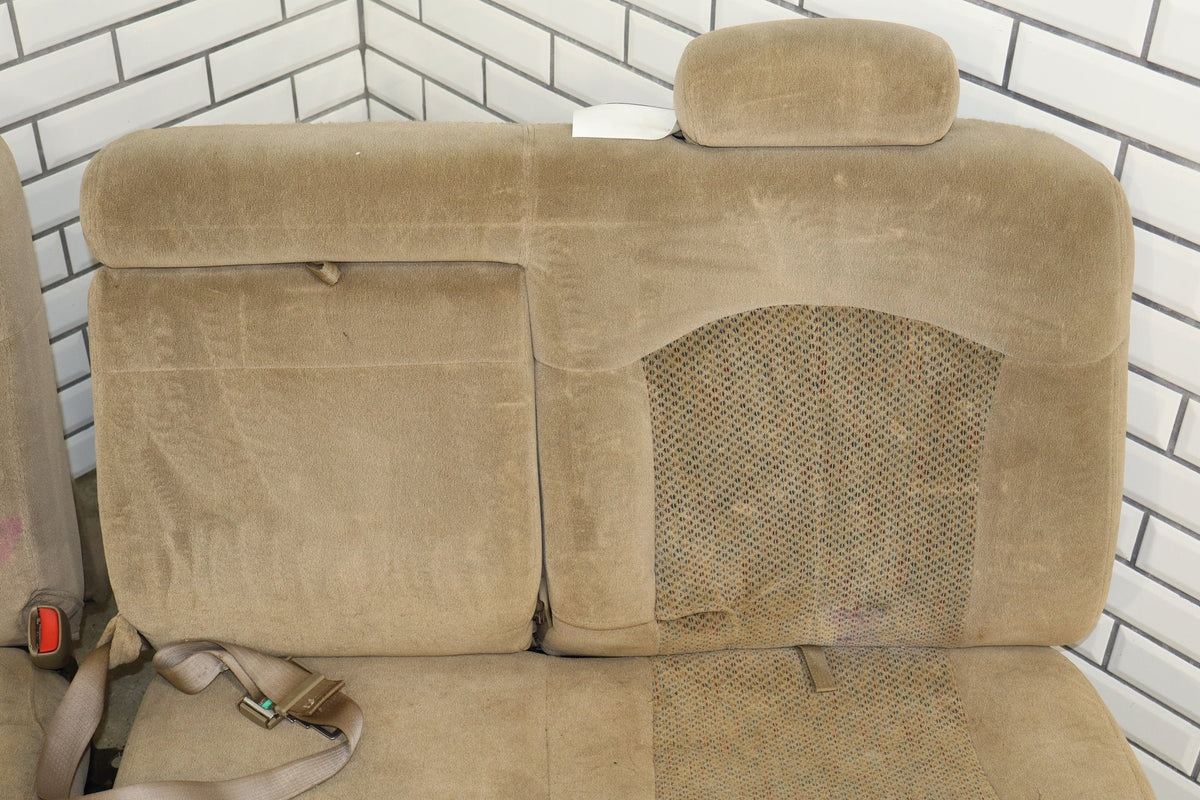01-02 Chevrolet Silverado GMC Sierra 2500/3500 Crew Cab Cloth Seat Set Tan Bench