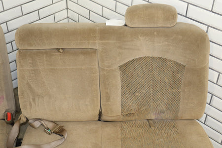 01-02 Chevrolet Silverado GMC Sierra 2500/3500 Crew Cab Cloth Seat Set Tan Bench