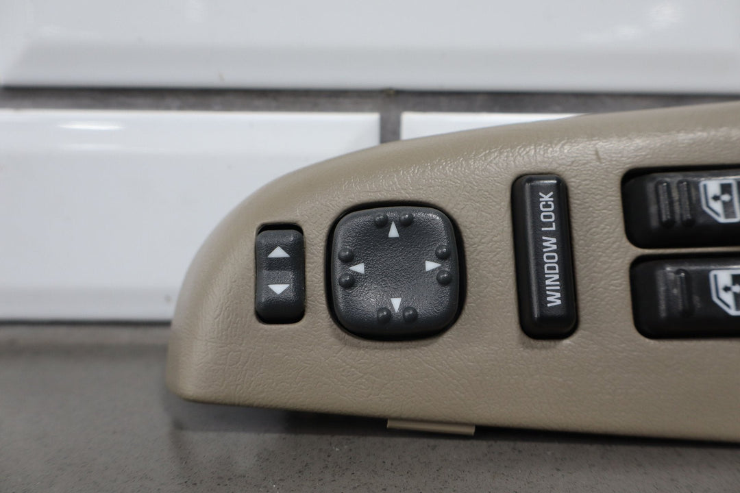 01 - 02 Chevy GMC 2500HD Driver Left LH Master Window Switch Tan 52D Bezel