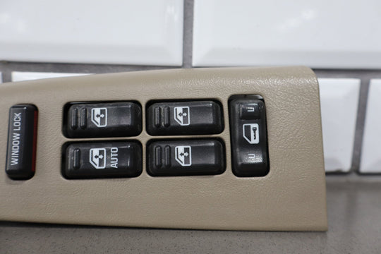 01 - 02 Chevy GMC 2500HD Driver Left LH Master Window Switch Tan 52D Bezel
