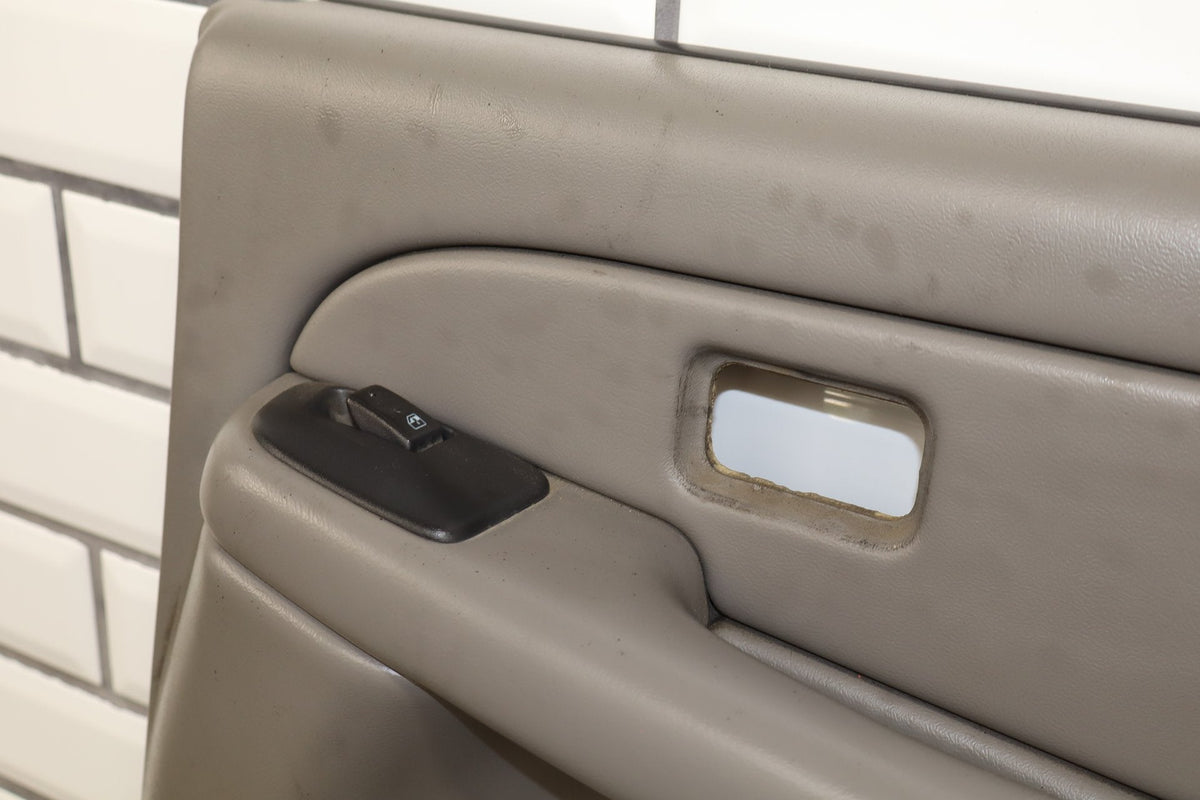 03-07 Chevy GMC 2500HD Crew Cab GMT800 Right Rear Door Trim Panel Pewter 92