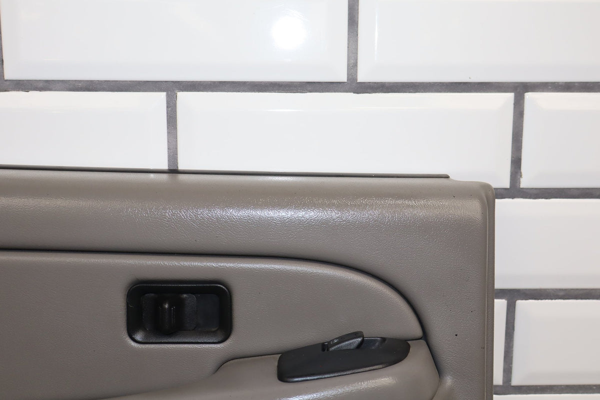 03-07 Chevy GMC 2500HD Crew Cab Left Rear Door Panel Pewter 92