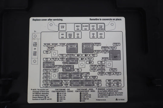 03 - 07 Hummer H2 Engine Underhood Fuse Box W/ Fuses & Relays OEM