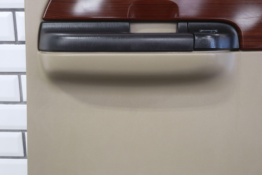 05 - 07 Ford F250 F350 Lariat Tan/Woodgrain Left Rear Interior Door Panel