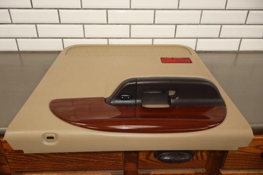 05 - 07 Ford F250 F350 Lariat Tan/Woodgrain Left Rear Interior Door Panel