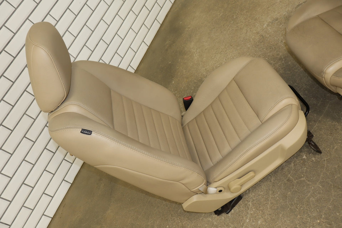 05-09 Ford Mustang GT S197 Convertible Leather Seat Set Power Driver (Camel KH)