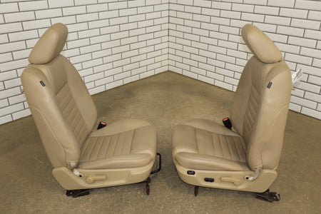 05-09 Ford Mustang GT S197 Convertible Leather Seat Set Power Driver (Camel KH)