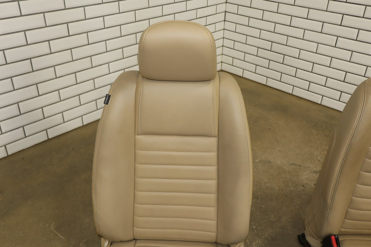 05-09 Ford Mustang GT S197 Convertible Leather Seat Set Power Driver (Camel KH)