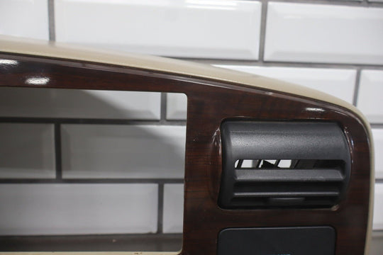 05 to 07 Ford F250 F350 SD Dash Cluster Radio Bezel Trim Panel Wood Grain OEM