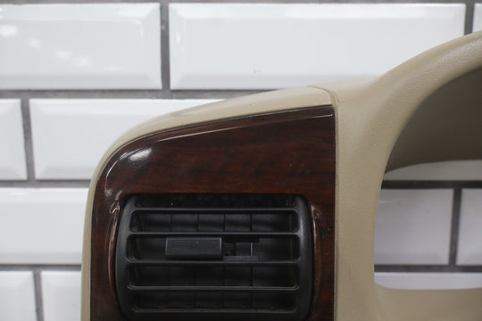 05 to 07 Ford F250 F350 SD Dash Cluster Radio Bezel Trim Panel Wood Grain OEM