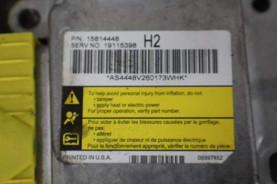 06 - 07 Hummer H2 Air Bag Control Module (Under LH Seat) OEM