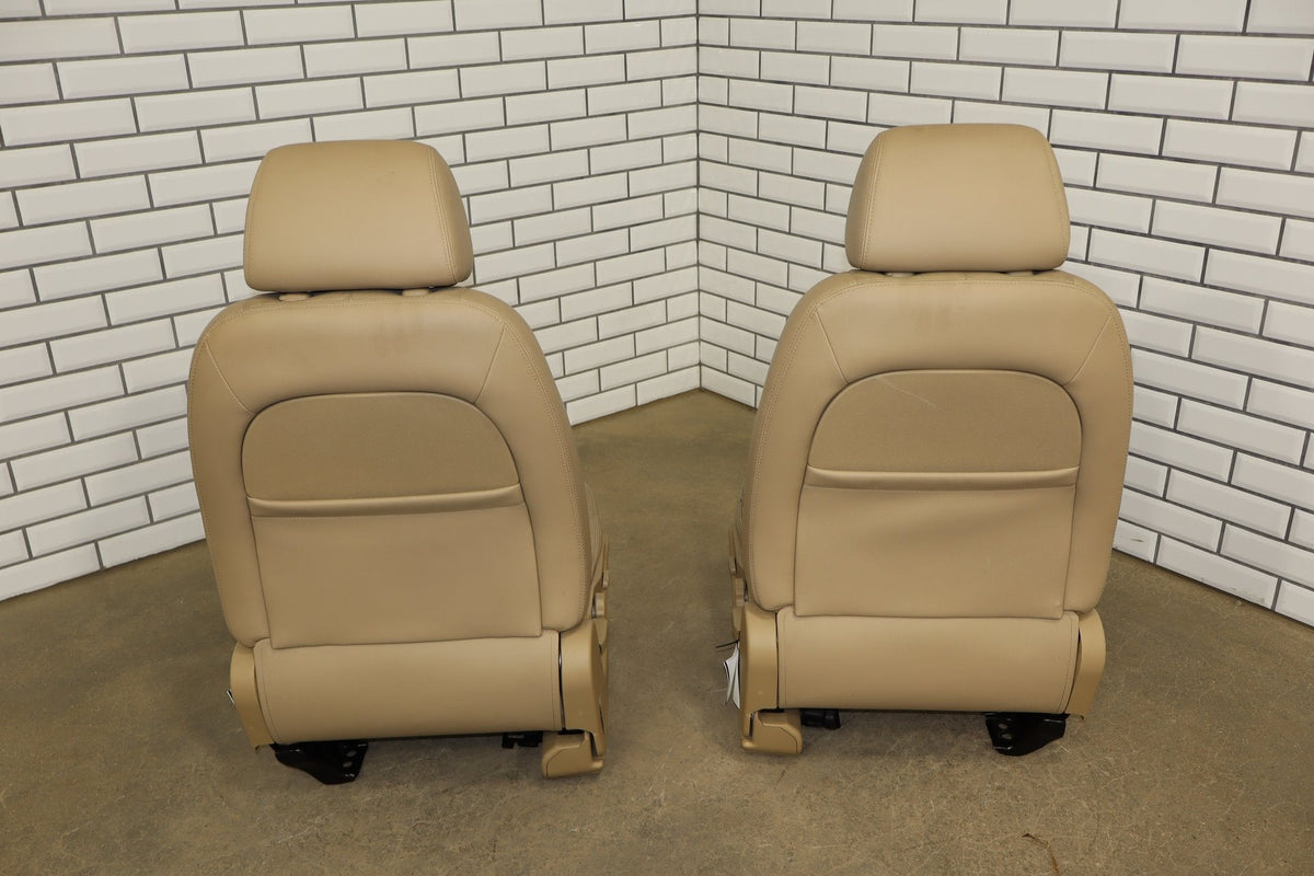 07-10 Chevy Tahoe Pair Front Seats Light Cashmere Leather Power