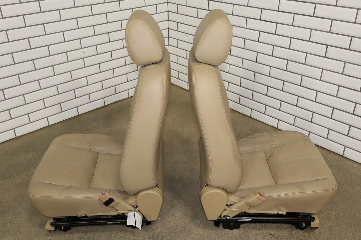 07-10 Chevy Tahoe Pair Front Seats Light Cashmere Leather Power