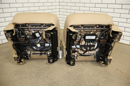07-10 Chevy Tahoe Pair Front Seats Light Cashmere Leather Power