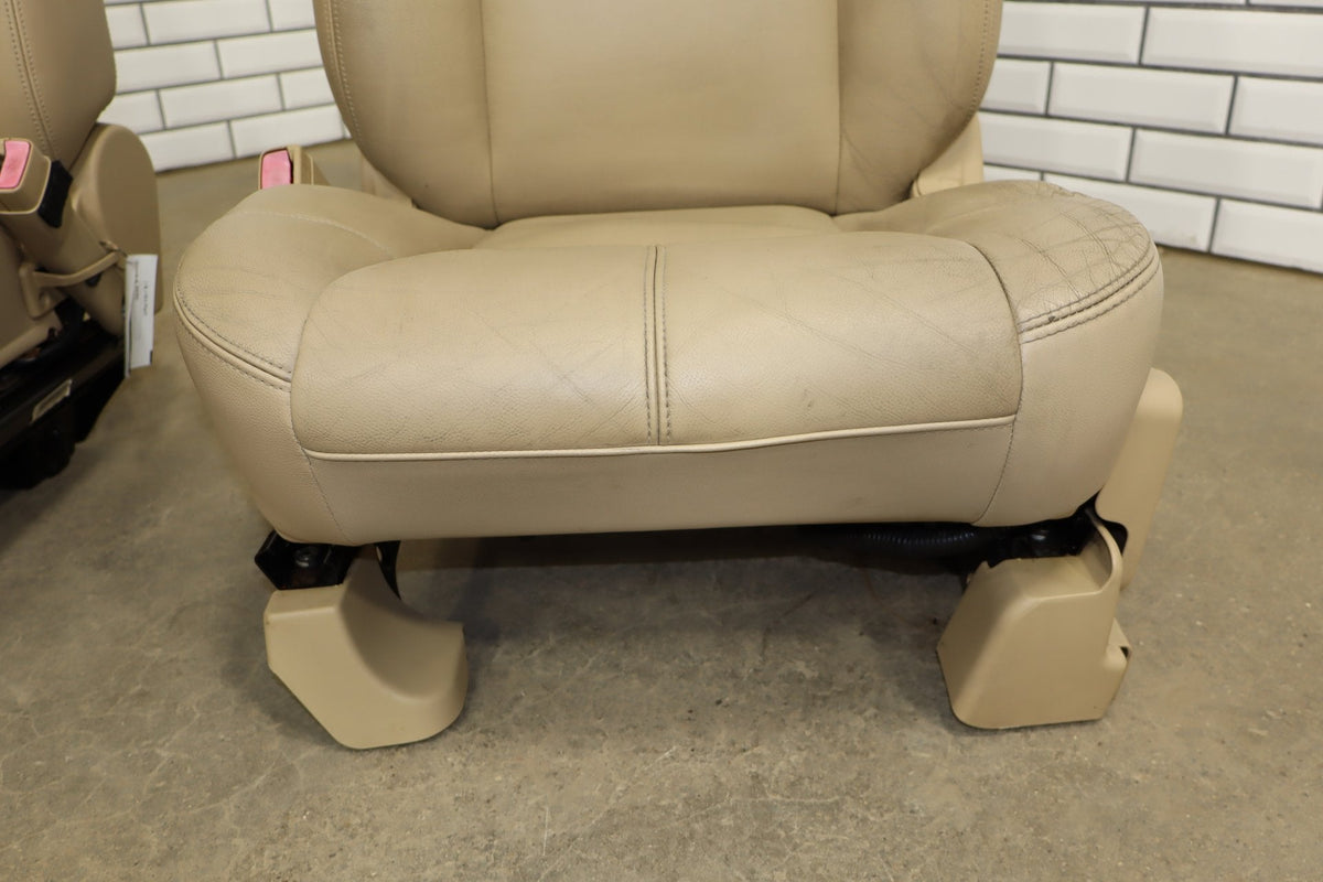 07-10 Chevy Tahoe Pair Front Seats Light Cashmere Leather Power