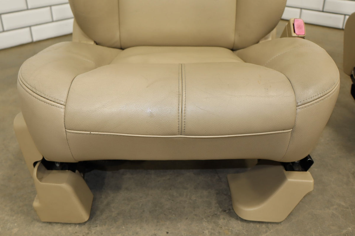 07-10 Chevy Tahoe Pair Front Seats Light Cashmere Leather Power