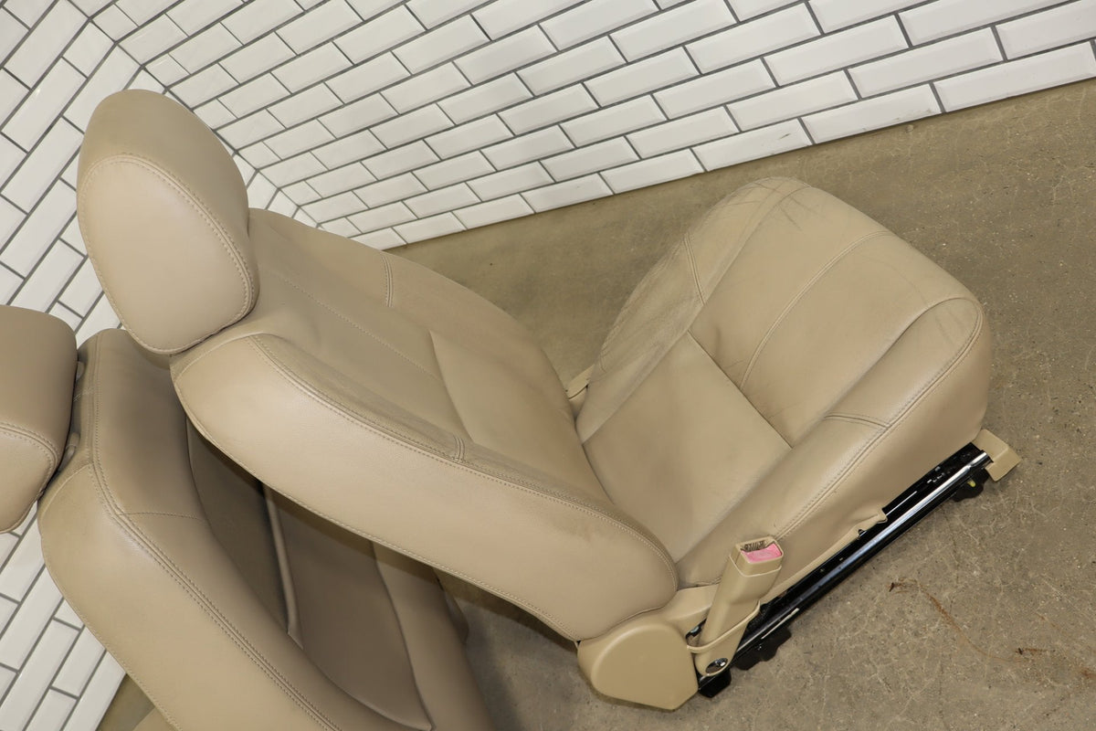 07-10 Chevy Tahoe Pair Front Seats Light Cashmere Leather Power