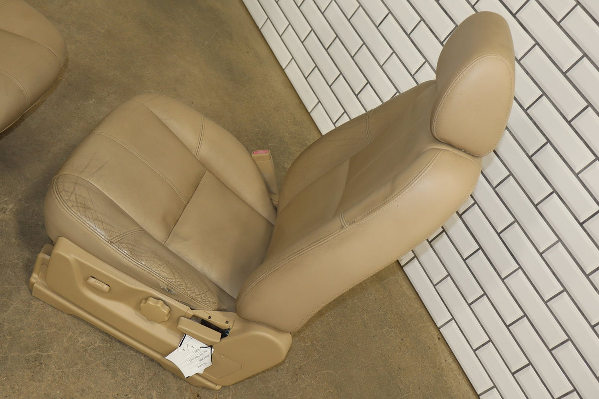 07-10 Chevy Tahoe Pair Front Seats Light Cashmere Leather Power