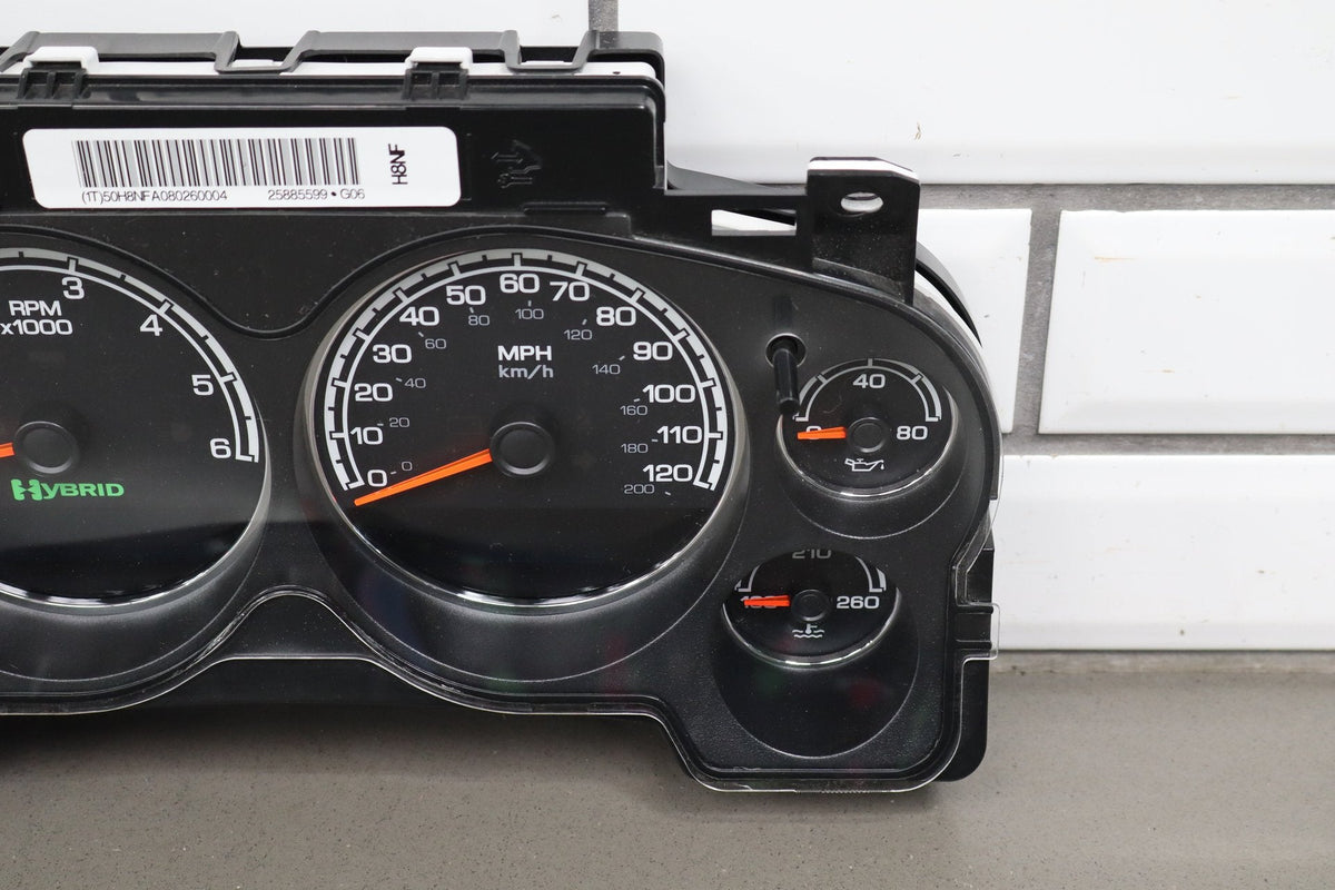08-11 Chevy Tahoe Yukon Hybrid Cluster 25970356 120 MPH 214k