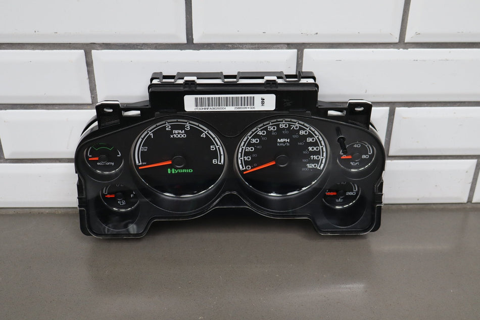 08-11 Chevy Tahoe Yukon Hybrid Cluster 25970356 120 MPH 214k