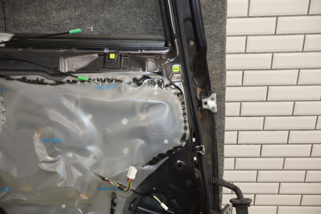 08-15 Mitsubishi EVO X Left Rear Door OEM Phantom Black U02 5730A673