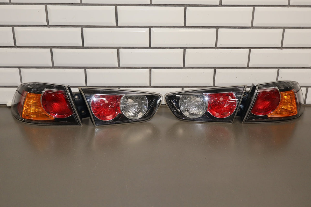 08-15 Mitsubishi EVO X Taillight Set OEM Complete 4pc Clean Lenses Tested Good