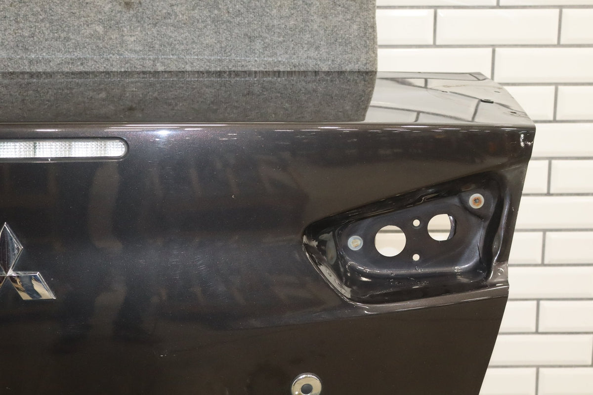 08-15 Mitsubishi EVO X Trunk Lid Decklid OEM Phantom Black U02 Passive Entry