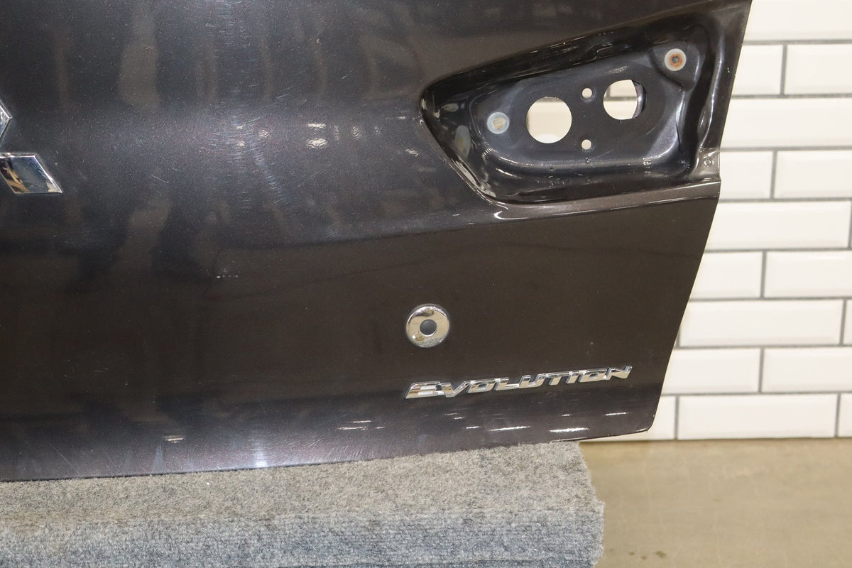 08-15 Mitsubishi EVO X Trunk Lid Decklid OEM Phantom Black U02 Passive Entry
