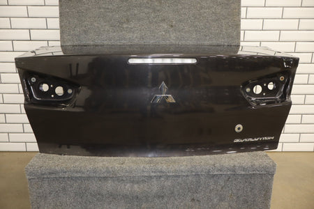 08-15 Mitsubishi EVO X Trunk Lid Decklid OEM Phantom Black U02 Passive Entry