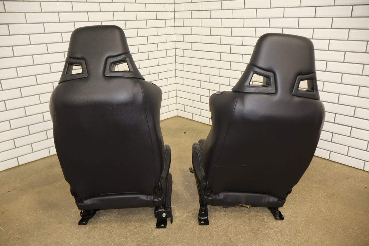 08-15 Mitsubishi Lancer Evo X Recaro Seat Set Black 82X (Torn)