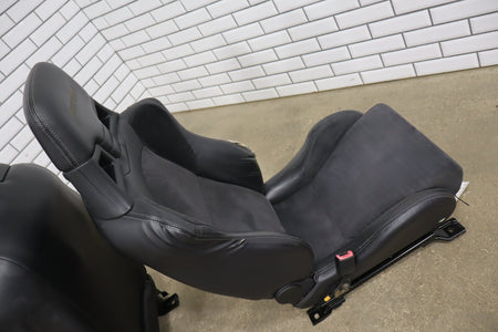 08-15 Mitsubishi Lancer Evo X Recaro Seat Set Black 82X (Torn)