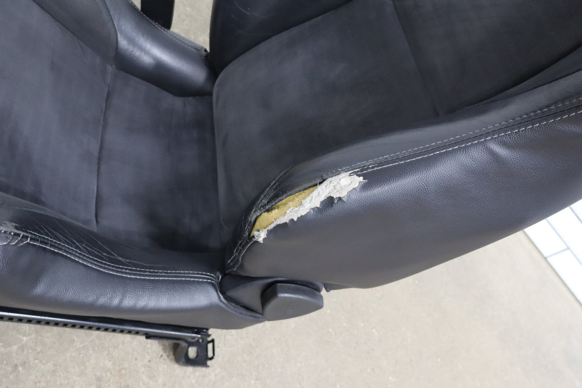 08-15 Mitsubishi Lancer Evo X Recaro Seat Set Black 82X (Torn)