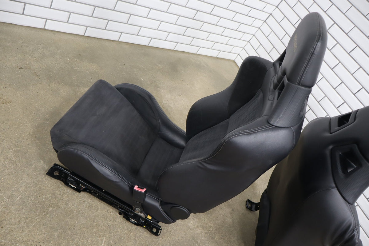 08-15 Mitsubishi Lancer Evo X Recaro Seat Set Black 82X (Torn)