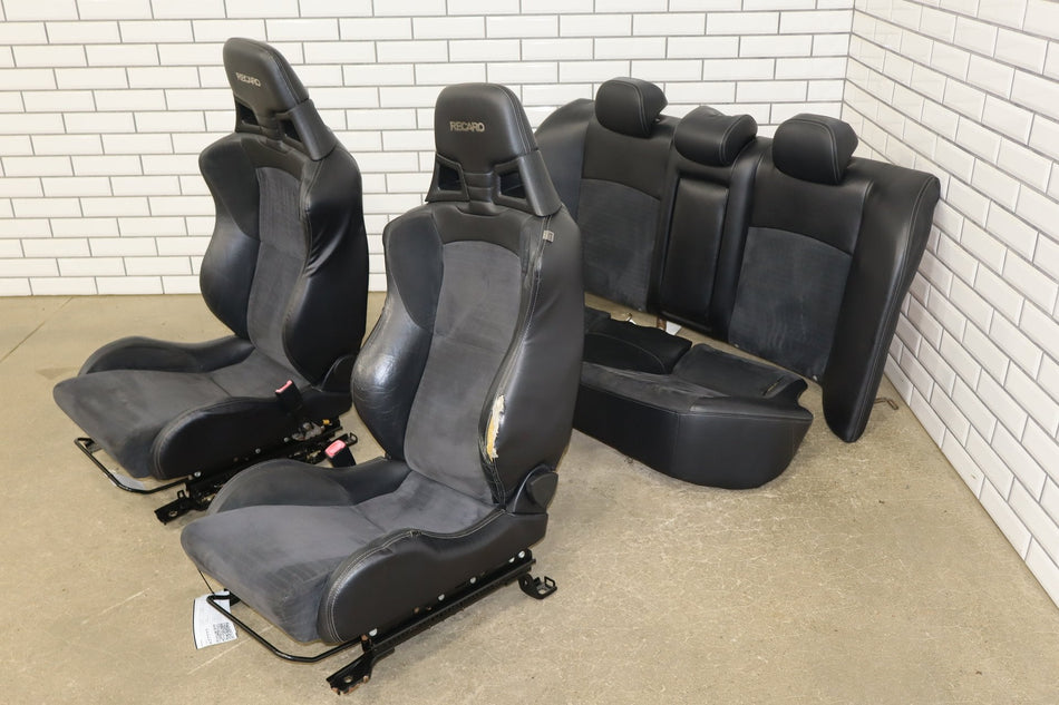 08-15 Mitsubishi Lancer Evo X Recaro Seat Set Black 82X (Torn)