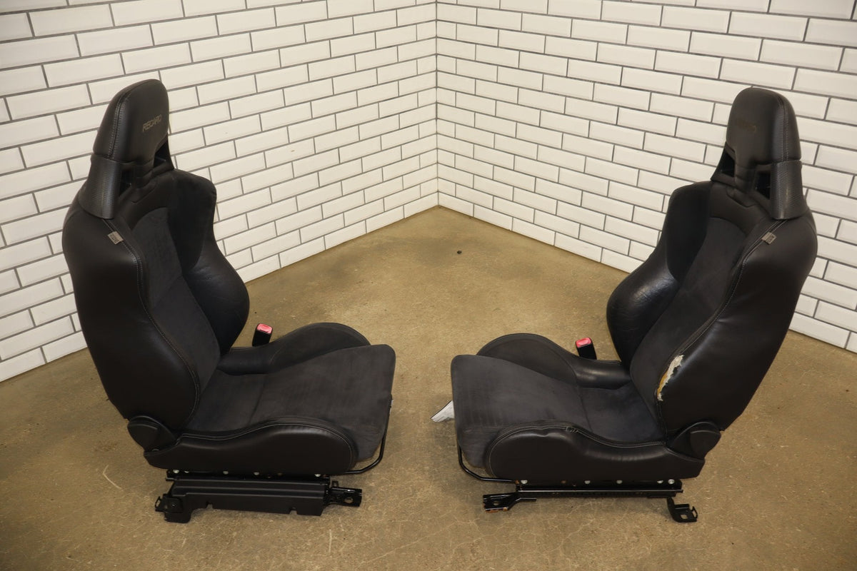 08-15 Mitsubishi Lancer Evo X Recaro Seat Set Black 82X (Torn)
