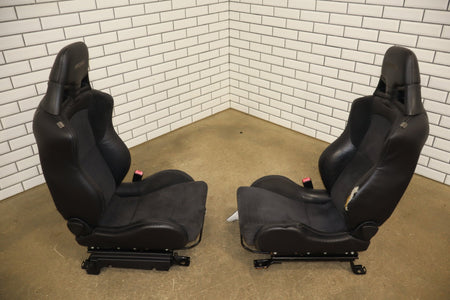 08-15 Mitsubishi Lancer Evo X Recaro Seat Set Black 82X (Torn)