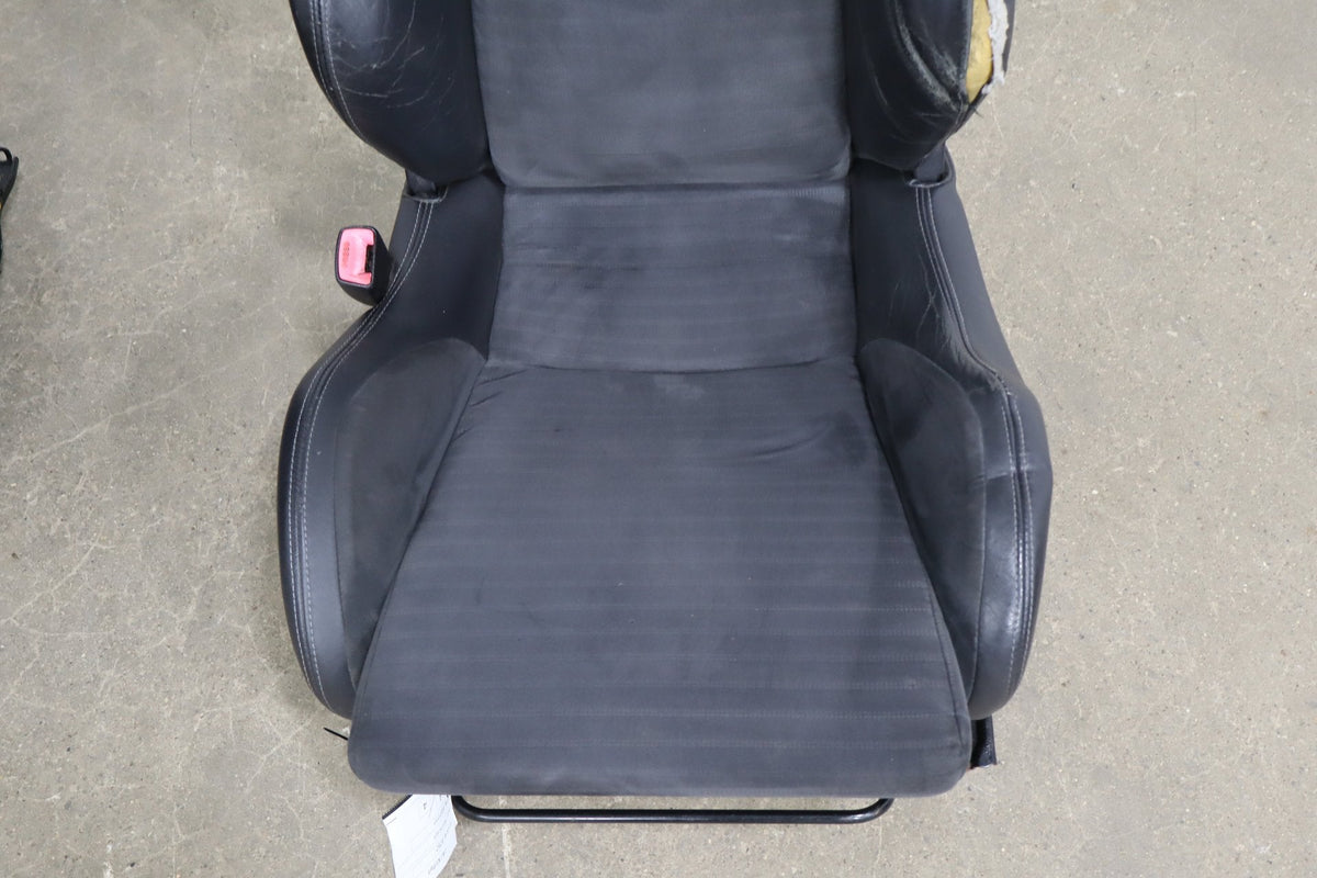 08-15 Mitsubishi Lancer Evo X Recaro Seat Set Black 82X (Torn)