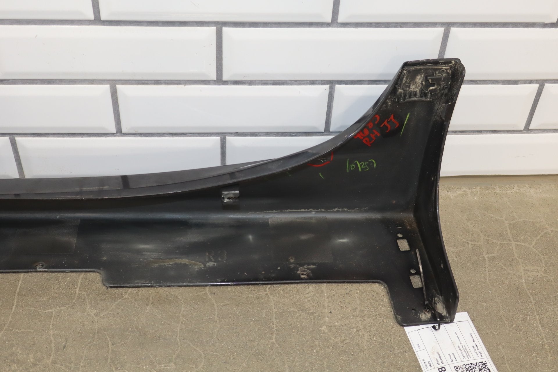08-15 Mitsubishi Lancer Evolution X Evo 10 Right Side Skirt Rocker Molding Phantom Black