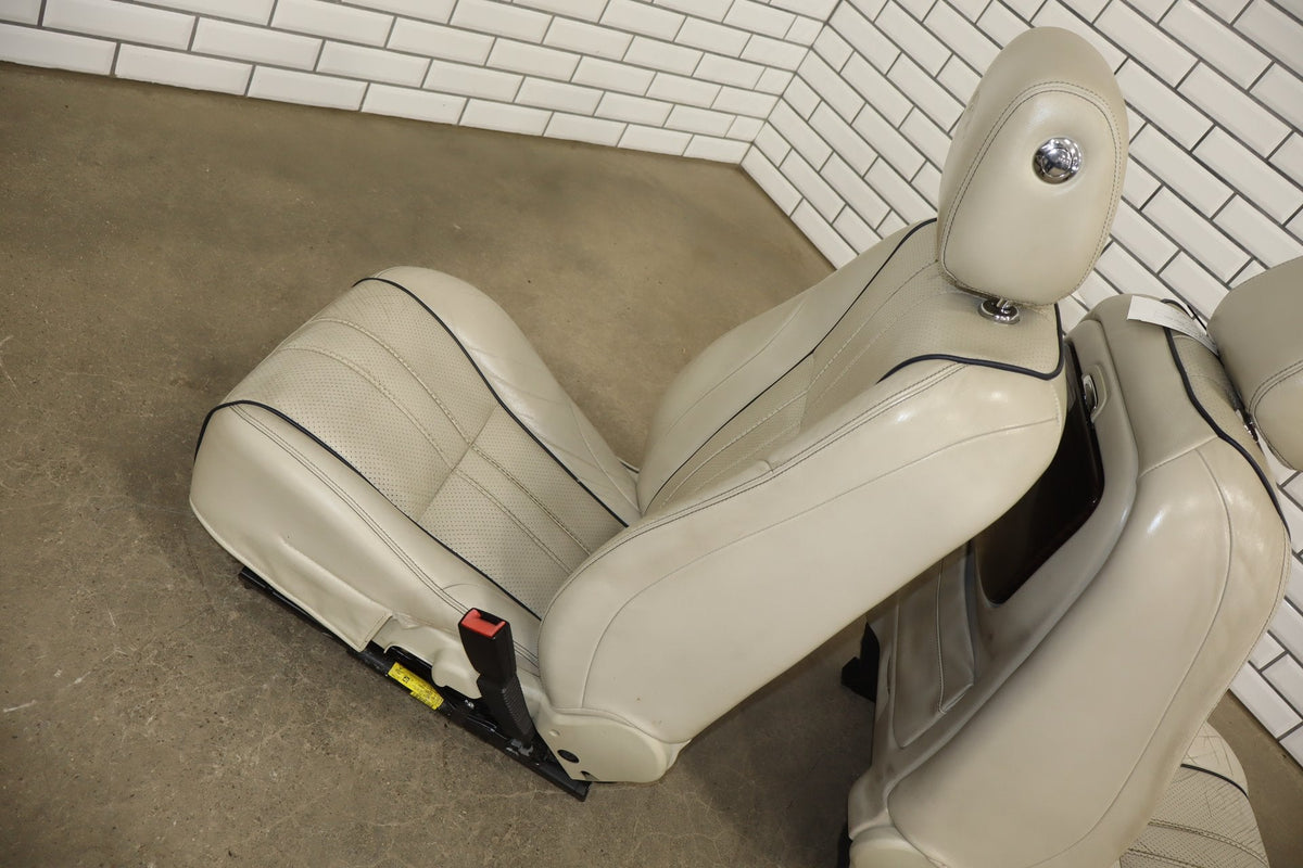 10-19 Jaguar XJL LWB Portfolio Heat/Vent/Massage Leather Seats Set Ivory X351